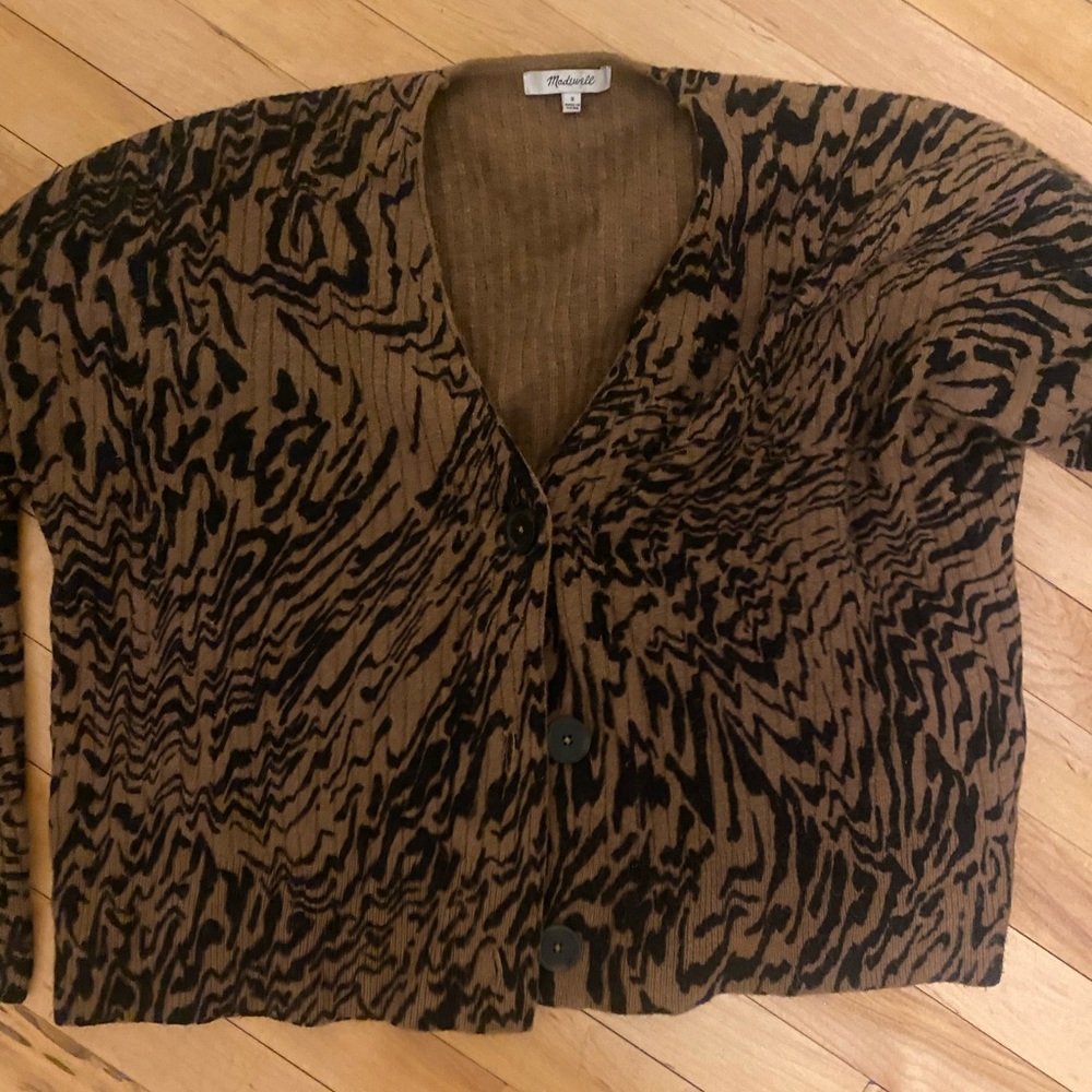 Madewell printed sweater, Long cropped sweater